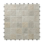 1 ft. x 1 ft. Outdoor Cobblestone Limestone-Look Outdoor Porcelain Floor Tile  in Light Beige (8-Pack, 8 sq. ft.)