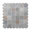1 ft. x 1 ft. Outdoor Cobblestone Limestone-Look Outdoor Porcelain Floor Tile  in Light Gray(8-Pack, 8 sq. ft.)
