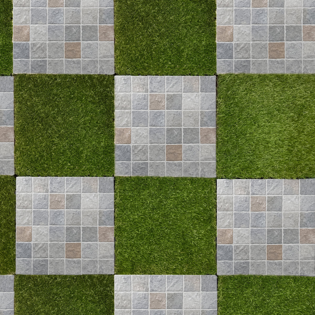 1 ft. x 1 ft. Outdoor Cobblestone Limestone-Look Outdoor Porcelain Floor Tile  in Light Gray(8-Pack, 8 sq. ft.)