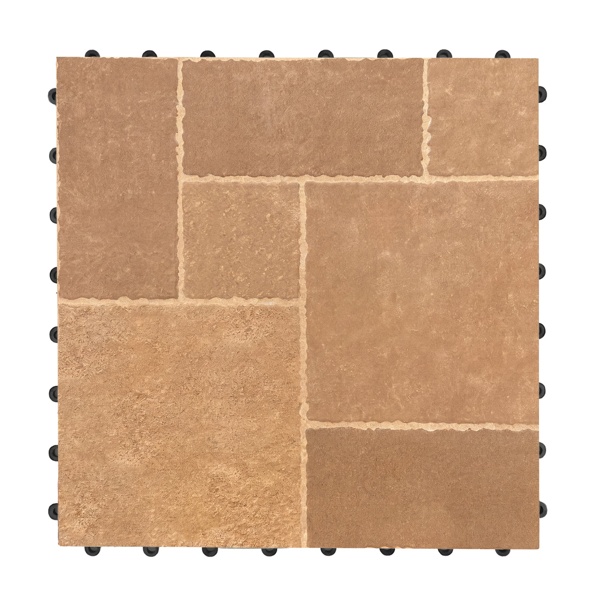 1 ft. x 1 ft. Outdoor Ashlar Pattern Square Stone-Look Porcelain Paver Tile in Tan (8-Pack, 8 sq. ft.)