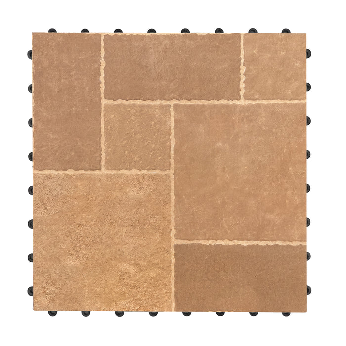 1 ft. x 1 ft. Outdoor Ashlar Pattern Square Stone-Look Porcelain Paver Tile in Tan (8-Pack, 8 sq. ft.)