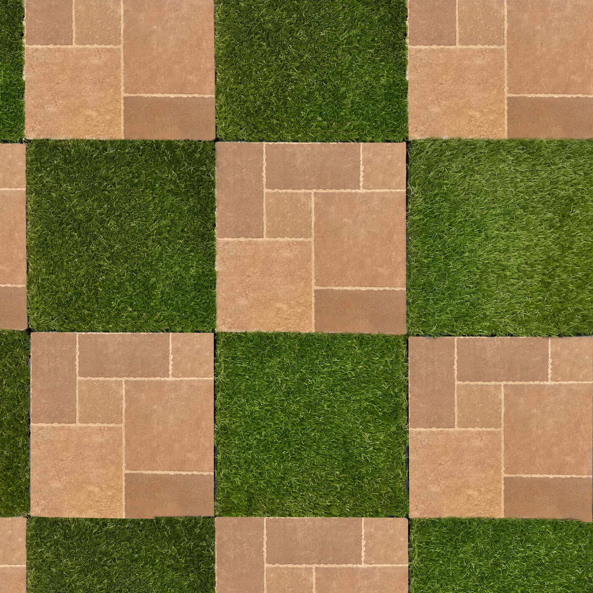 1 ft. x 1 ft. Outdoor Ashlar Pattern Square Stone-Look Porcelain Paver Tile in Tan (8-Pack, 8 sq. ft.)