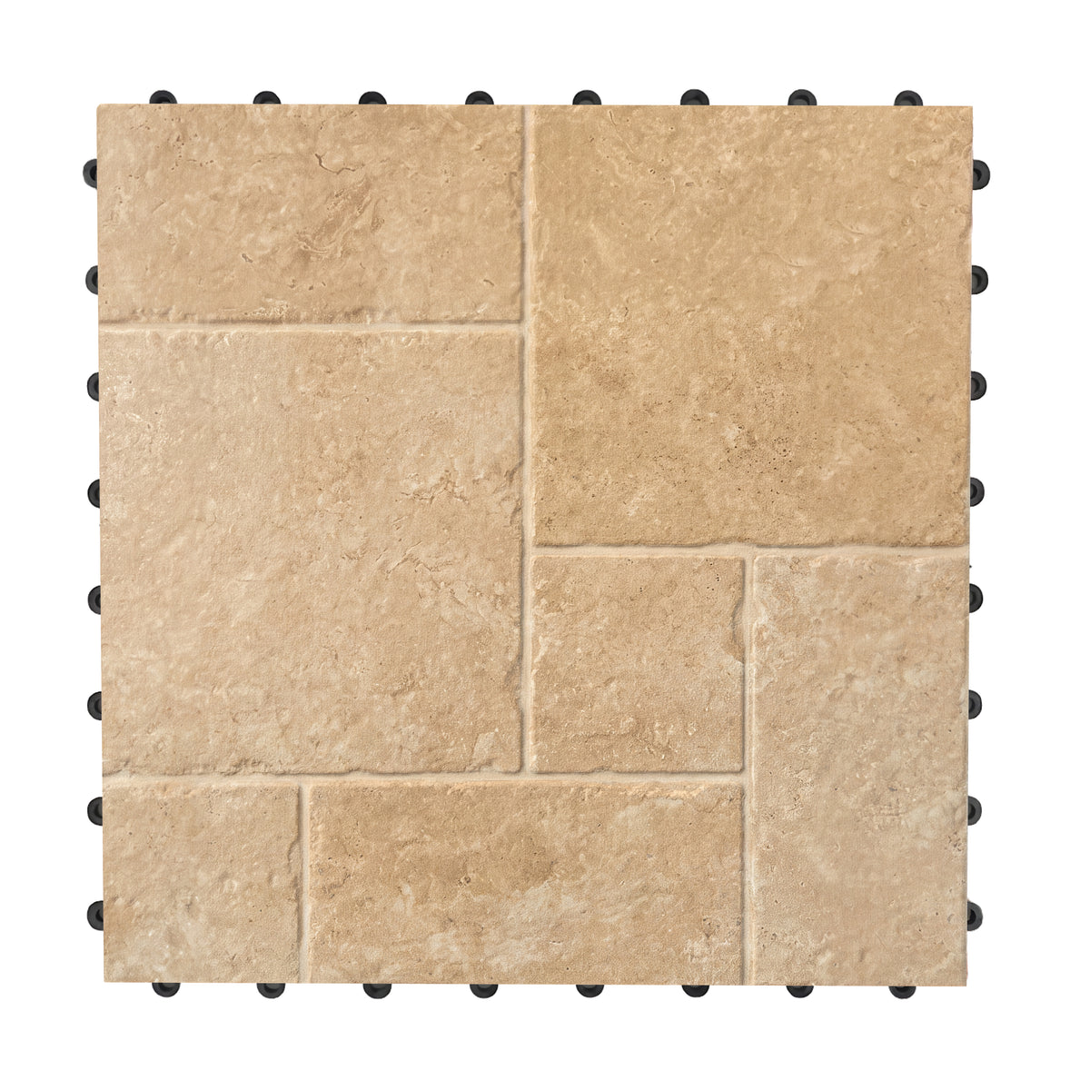 1 ft. x 1 ft. Outdoor Ashlar Pattern Square Stone-Look Porcelain Paver Tile in Beige (8-Pack, 8 sq. ft.)