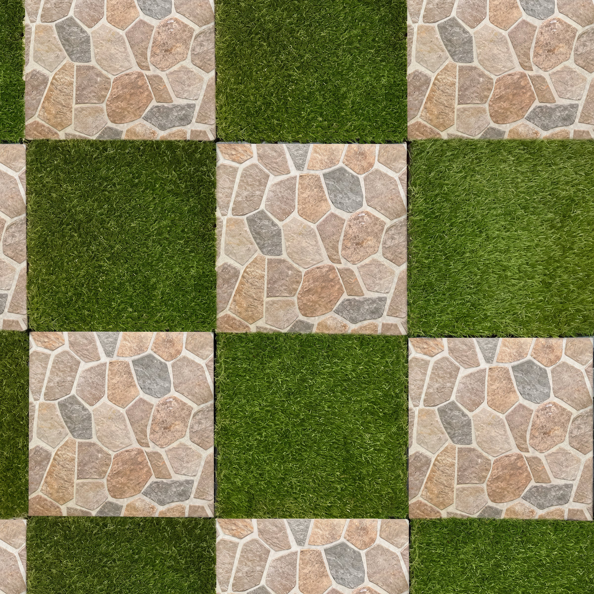 1 ft. x 1 ft. Multicolor Natural Stone Mosaic Interlocking Patio and Deck Tiles for Indoor/Outdoor Use (8-Pack, 8 sq. ft.)