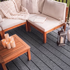 16 ft. x  6 in. x  1 in. Black Hollow Composite Decking Board for Outdoor Patios, Gardens, Walkways and Platforms