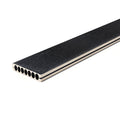 12 ft. x  6 in. x  1 in. Black Hollow Composite Decking Board for Outdoor Patios, Gardens, Walkways and Platforms