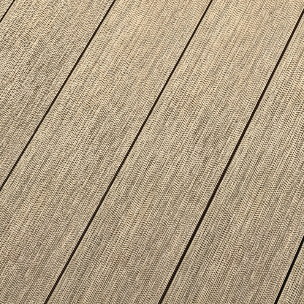 16 ft. x 6 in. x  1 in. Light Brown Hollow Composite Decking Board for Outdoor Patios, Gardens, Walkways and Platforms