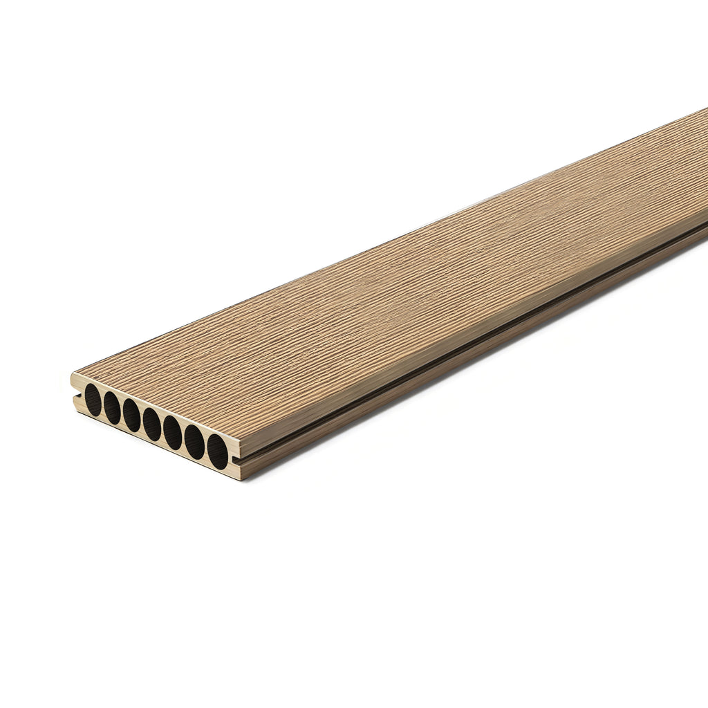 12 ft. x 6 in. x  1 in. Beige Hollow Composite Decking Board for Outdoor Patios, Gardens, Walkways and Platforms