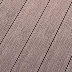 16 ft. x 6 in. x  1 in. Grayish Brown Hollow Composite Decking Board for Outdoor Patios, Gardens, Walkways and Platforms