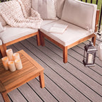 16 ft. x 6 in. x  1 in. Grayish Brown Hollow Composite Decking Board for Outdoor Patios, Gardens, Walkways and Platforms