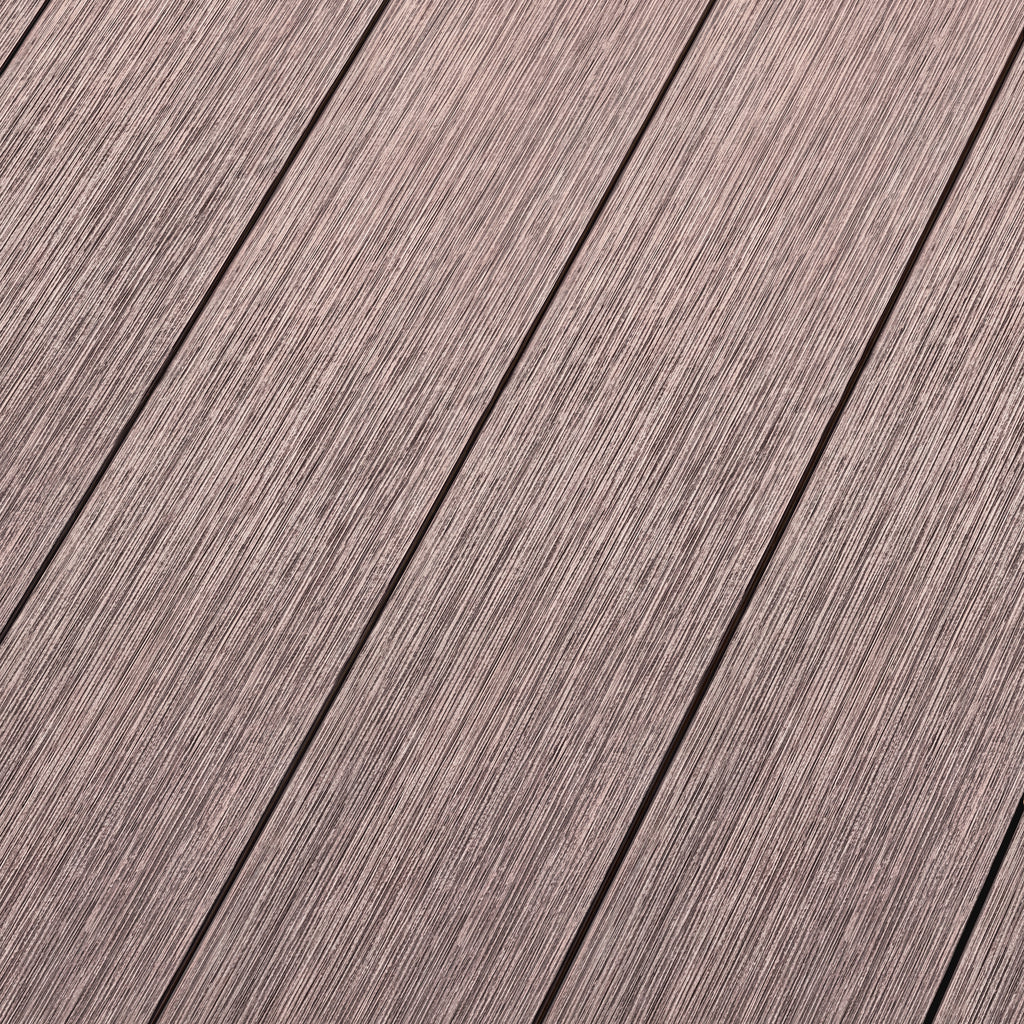 12 ft. x 6 in. x  1 in.  Grayish Brown Hollow Composite Decking Board for Outdoor Patios, Gardens, Walkways and Platforms
