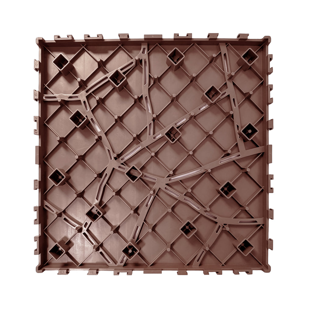 1 ft. x 1 ft. Outdoor Plastic Deck Tile in Brown(44-Pack, 44 sq. ft.)