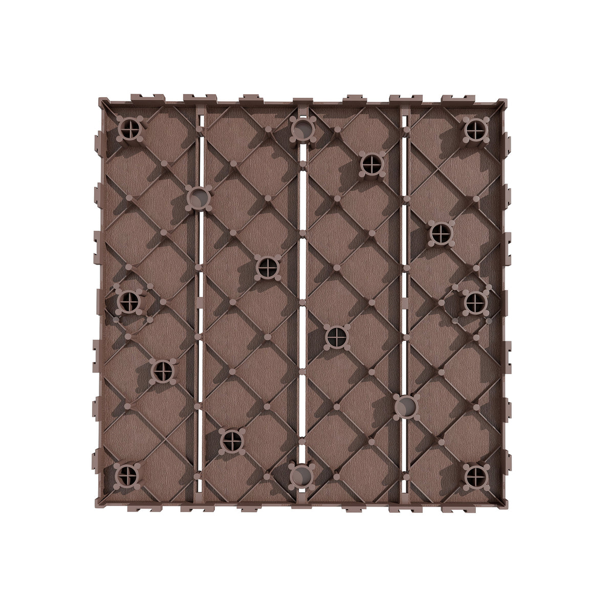 1 ft. x 1 ft. Outdoor Plastic Deck Tile in Brown (44-Pack, 44 sq. ft.)