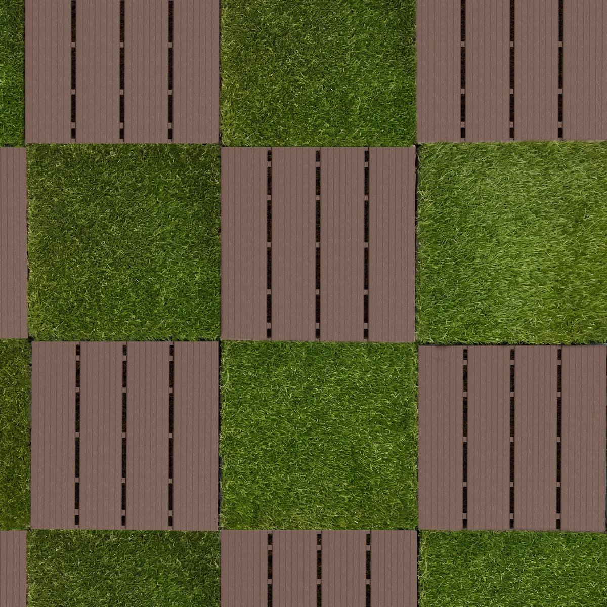 1 ft. x 1 ft. Outdoor Plastic Deck Tile in Brown (44-Pack, 44 sq. ft.)