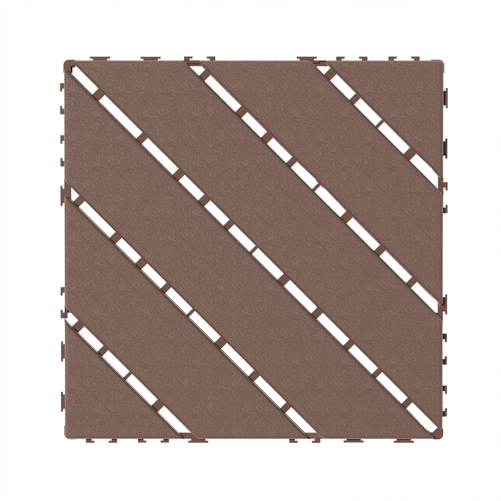 1 ft. x 1 ft. Outdoor Plastic Deck Tile in Brown  (44-Pack, 44 sq. ft.)