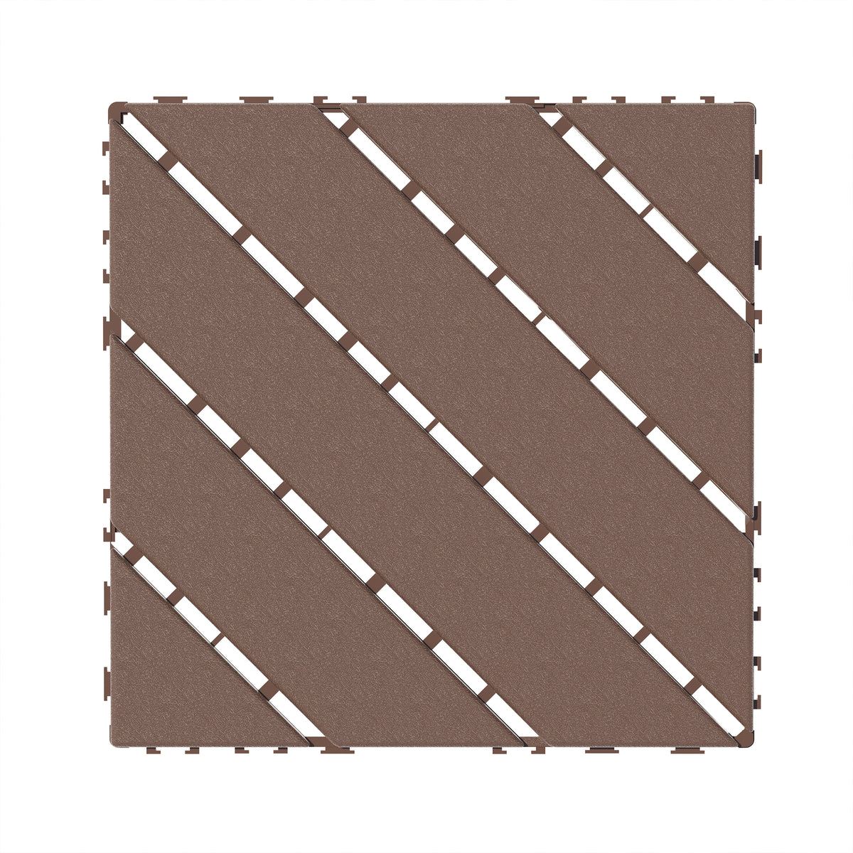 1 ft. x 1 ft. Outdoor Plastic Deck Tile in Brown  (44-Pack, 44 sq. ft.)