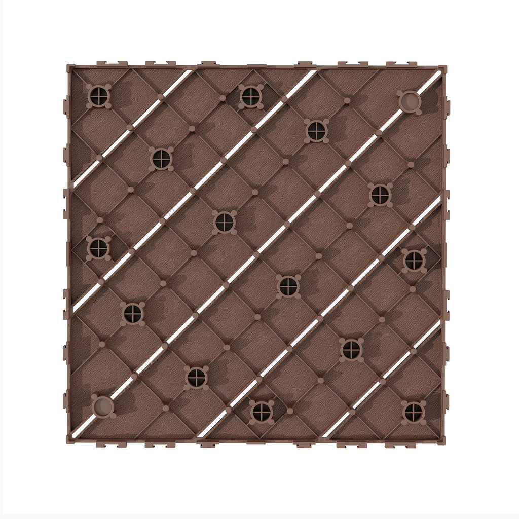 1 ft. x 1 ft. Outdoor Plastic Deck Tile in Brown  (44-Pack, 44 sq. ft.)