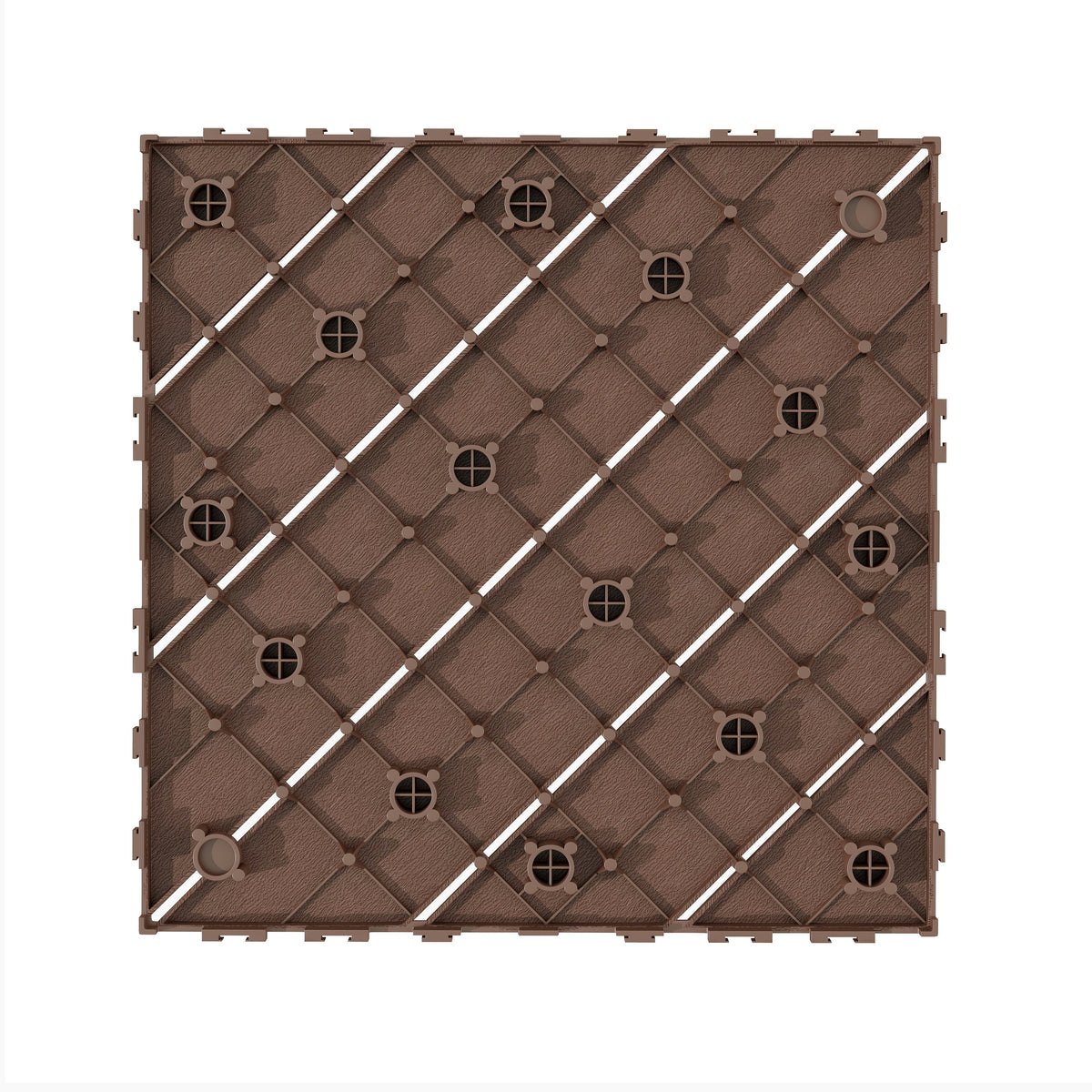 1 ft. x 1 ft. Outdoor Plastic Deck Tile in Brown  (44-Pack, 44 sq. ft.)