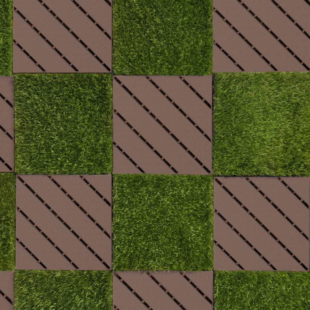 1 ft. x 1 ft. Outdoor Plastic Deck Tile in Brown  (44-Pack, 44 sq. ft.)