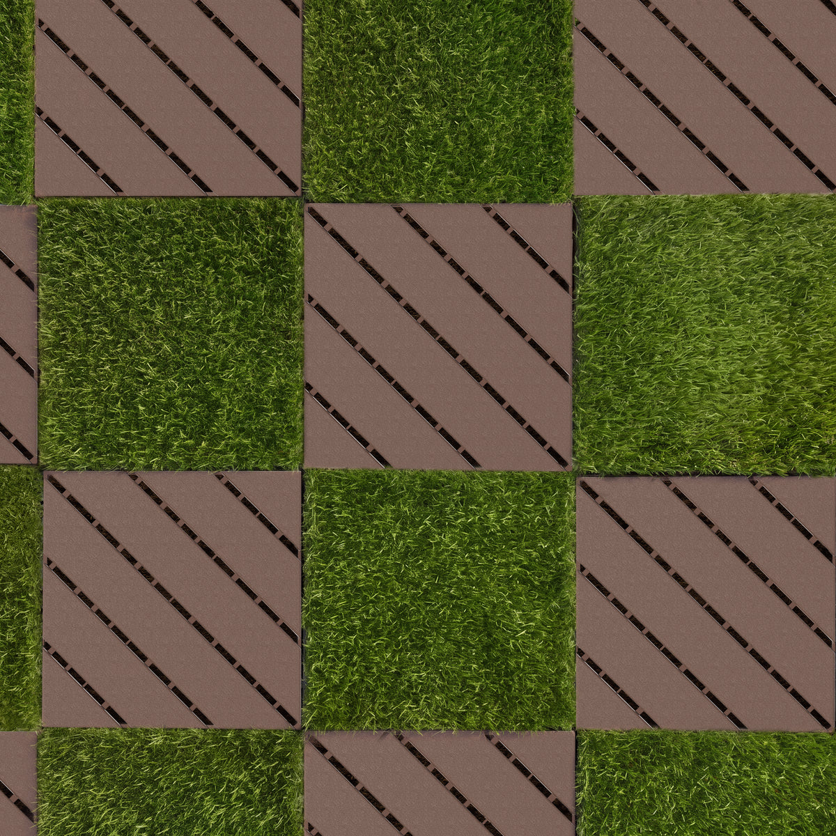1 ft. x 1 ft. Outdoor Plastic Deck Tile in Brown  (44-Pack, 44 sq. ft.)