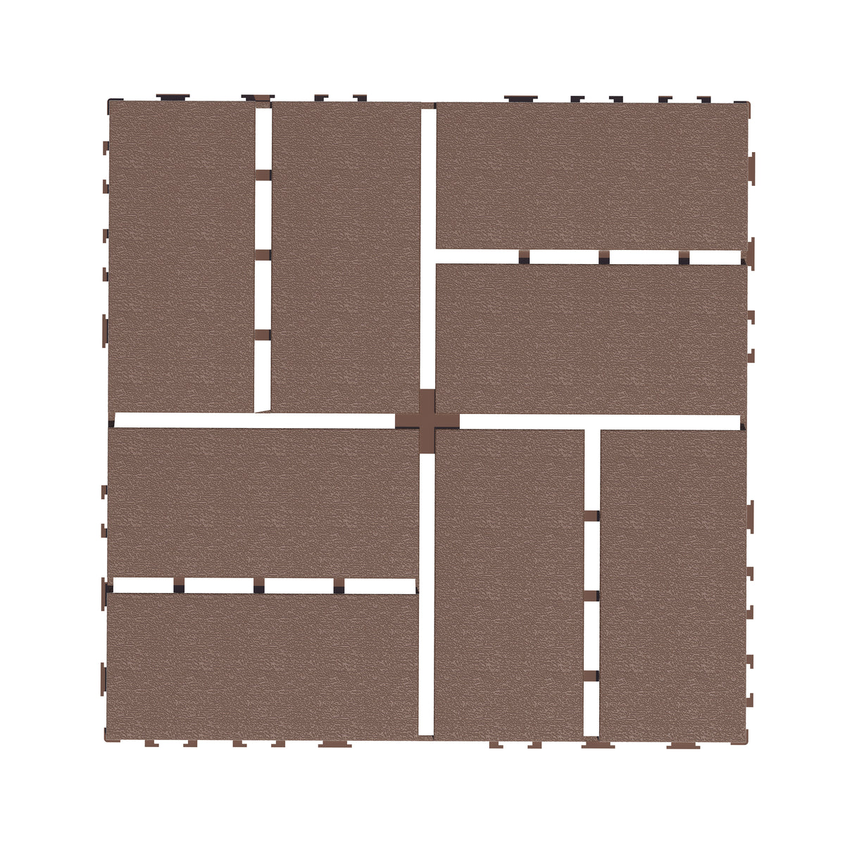 1 ft. x 1 ft. Outdoor Plastic Deck Tile in Brown (44-Pack, 44 sq. ft.)