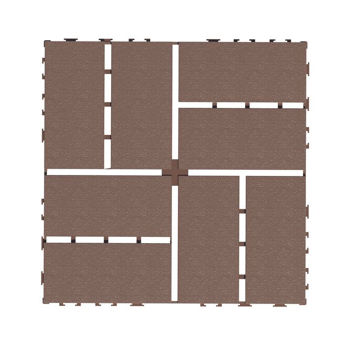 1 ft. x 1 ft. Outdoor Plastic Deck Tile in Brown (44-Pack, 44 sq. ft.)
