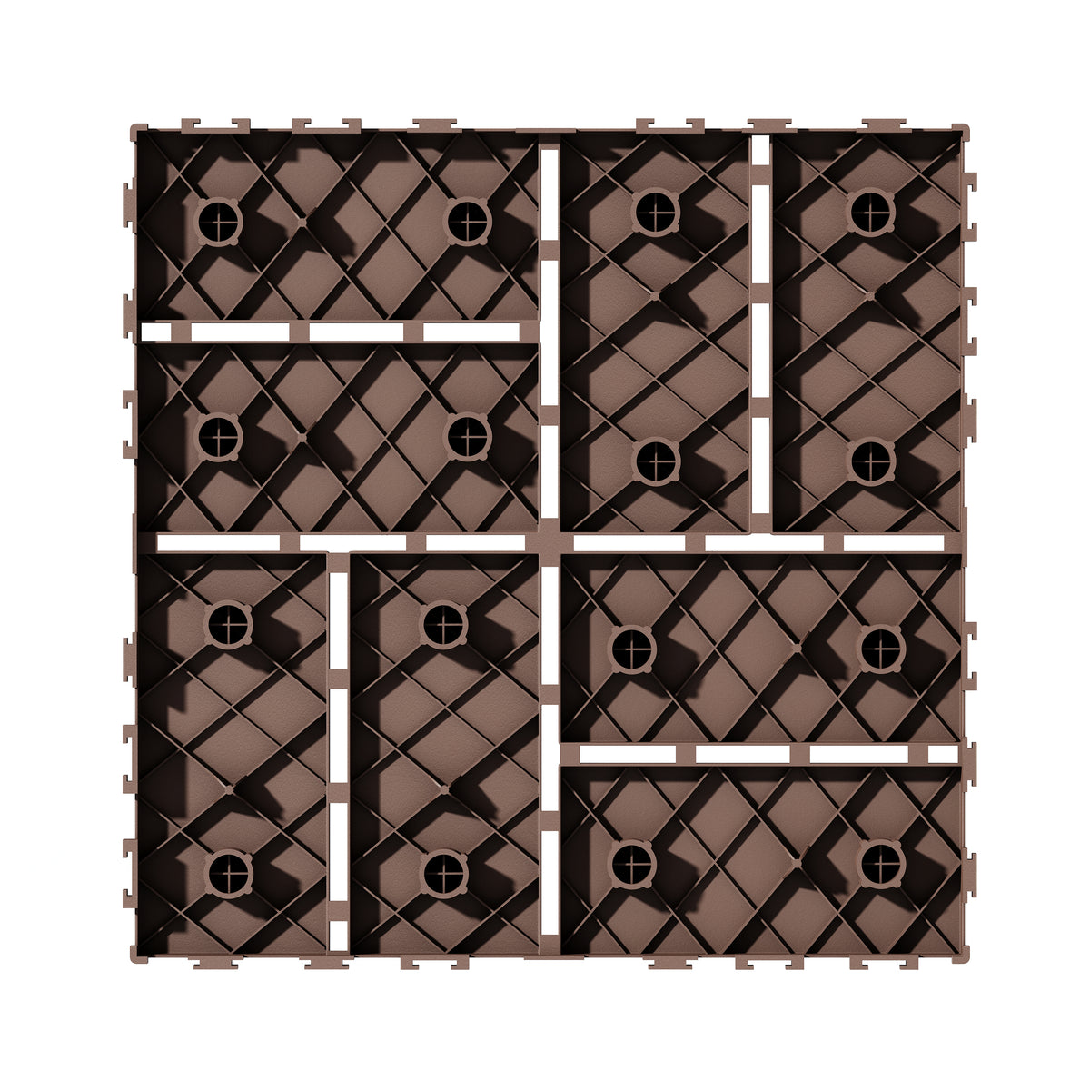 1 ft. x 1 ft. Outdoor Plastic Deck Tile in Brown (44-Pack, 44 sq. ft.)