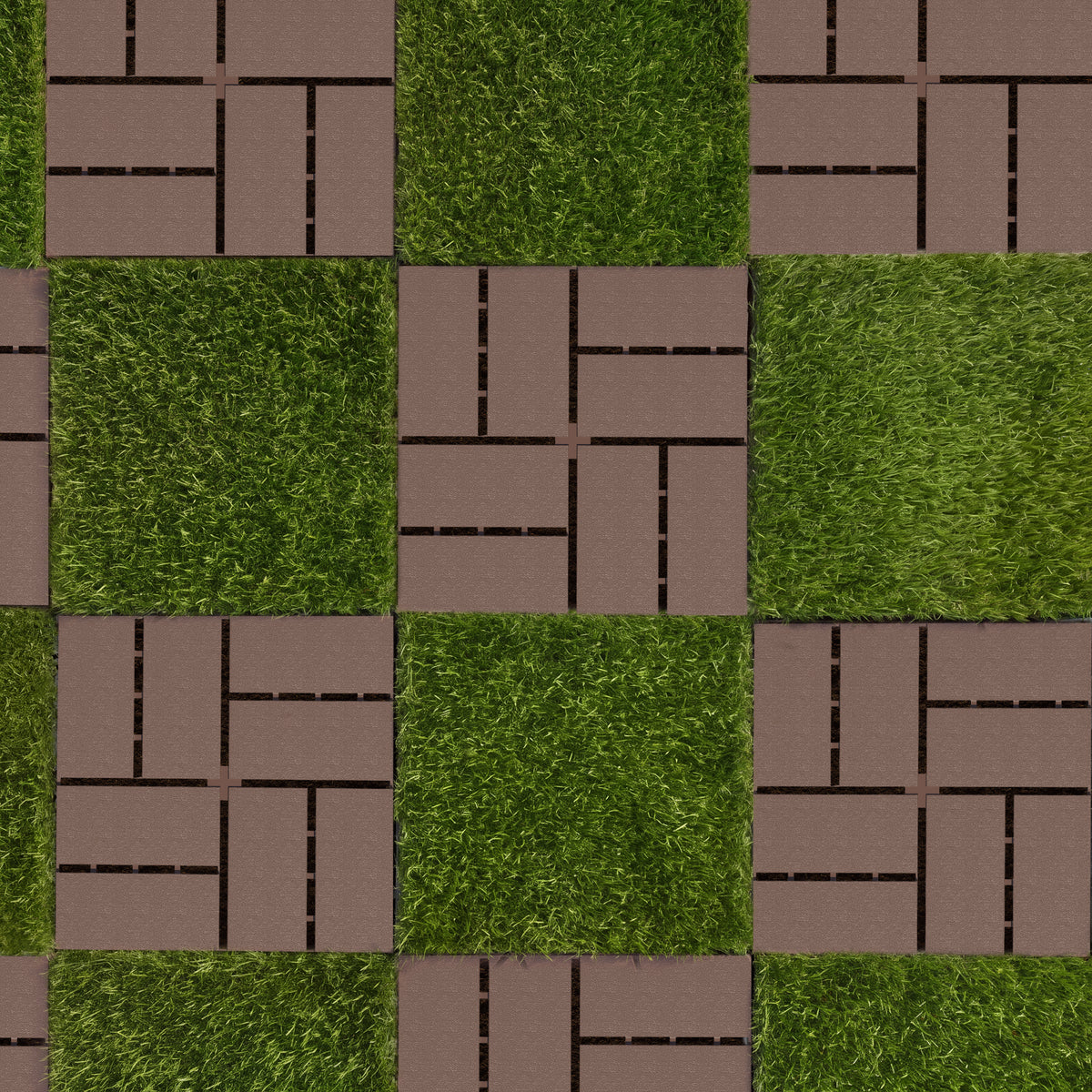 1 ft. x 1 ft. Outdoor Plastic Deck Tile in Brown (44-Pack, 44 sq. ft.)