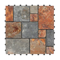 1 ft. x 1 ft. Multicolor Natural Stone Interlocking Deck Tiles for Indoor/Outdoor Use (8-Pack, 8 sq. ft.)