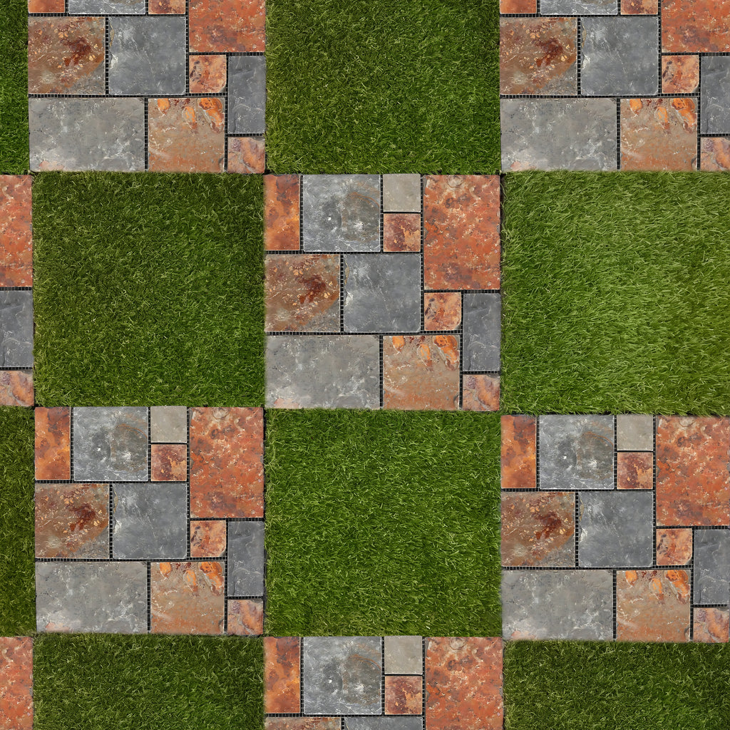 1 ft. x 1 ft. Multicolor Natural Stone Interlocking Deck Tiles for Indoor/Outdoor Use (8-Pack, 8 sq. ft.)