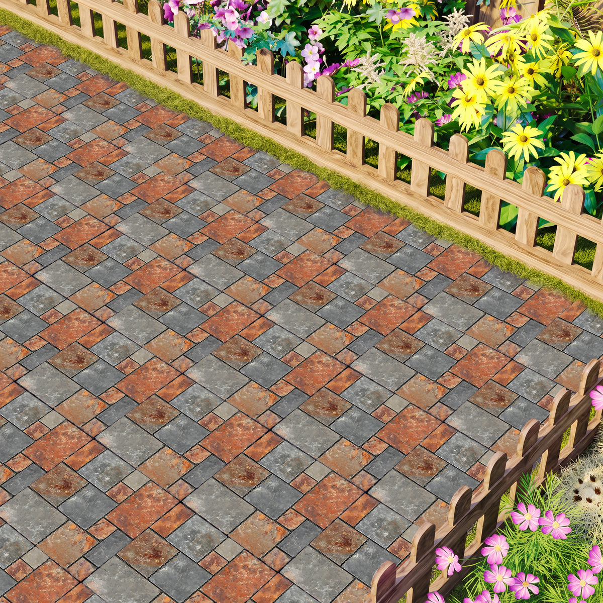1 ft. x 1 ft. Multicolor Natural Stone Interlocking Deck Tiles for Indoor/Outdoor Use (8-Pack, 8 sq. ft.)