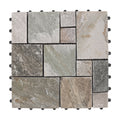 1 ft. x 1 ft. Multicolor Natural Stone Interlocking Patio and Deck Tiles for Indoor/Outdoor Use (8-Pack, 8 sq. ft.)