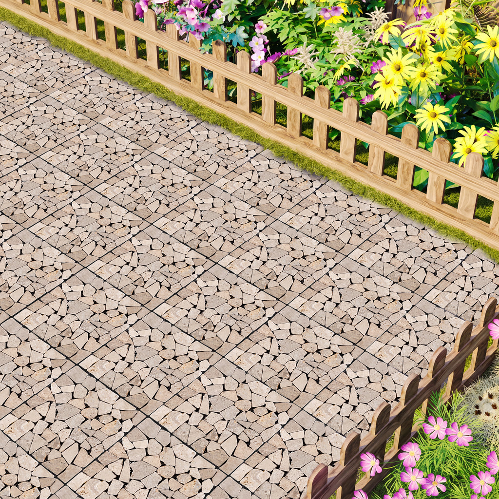 1 ft. x 1 ft. Natural Stone Interlocking Deck Tile (8-Pack, 8 sq. ft.)