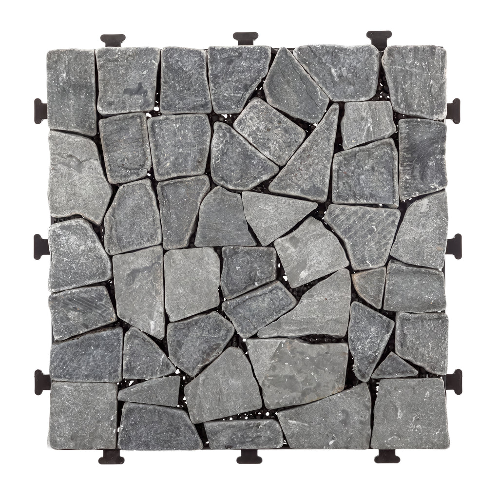 1 ft. x 1 ft. Natural Stone Interlocking Deck Tile in Gray (8-Pack, 8 sq. ft.)