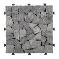 1 ft. x 1 ft. Natural Stone Interlocking Deck Tile in Gray (8-Pack, 8 sq. ft.)
