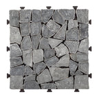 1 ft. x 1 ft. Natural Stone Interlocking Deck Tile in Gray (8-Pack, 8 sq. ft.)