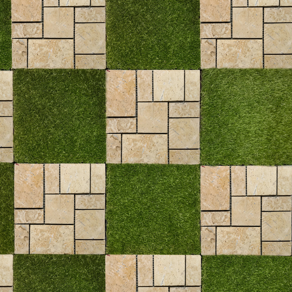 1 ft. x 1 ft. Natural Stone Interlocking Patio and Deck Tiles in Beige for Indoor/Outdoor Use (8-Pack, 8 sq. ft.)
