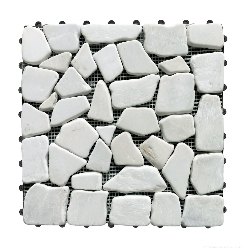 1 ft. x 1 ft. Natural Stone Interlocking Patio and Deck Tiles in Gray for Indoor/Outdoor Use (8-Pack, 8 sq. ft.)